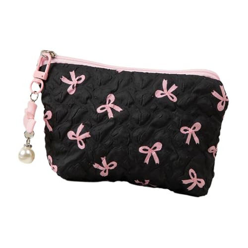 Stilvoller Polyester Bogenknoten Make Up Tasche Für Frauen Tragbare Reisekosmetiklager Organisierte Toilettenbeutel Für Den Täglichen Gebrauch Polyester Handtasche von TENYELE