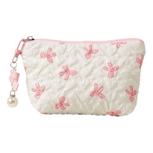 Stilvoller Polyester Bogenknoten Make Up Tasche Für Frauen Tragbare Reisekosmetiklager Organisierte Toilettenbeutel Für Den Täglichen Gebrauch Polyester Handtasche von TENYELE