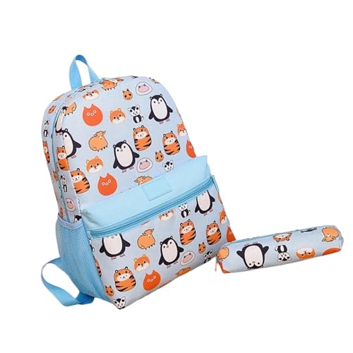 Stylish Cartoon Print School Rucksack Mit Stiftbeutel Set Für Kinder Student Praktischer Nylon Rucksack Geräumige Tagespack Leichter Für Kinder von TENYELE