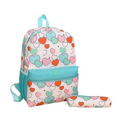 Stylish Cartoon Print School Rucksack Mit Stiftbeutel Set Für Kinder Student Praktischer Nylon Rucksack Geräumige Tagespack Leichter Für Kinder von TENYELE