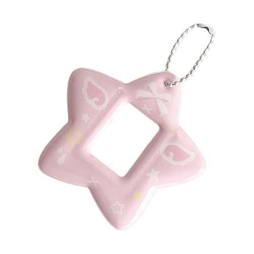 TENYELE 1 Zoll Fotokartenhalter Mit Keychain Sternform Photokardhalter Für Den Täglichen Gebrauch Schützt Fotos Vor Schäden von TENYELE