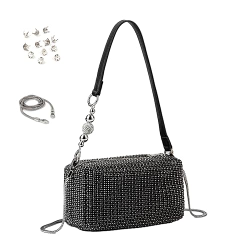 TENYELE Allpassende, funkelnde Umhängetasche für Damen, elegante Schultertasche, modische Abend-Handtasche, Strass, Messenger, funkelnde Umhängetasche für Damen und Mädchen, passend zu von TENYELE