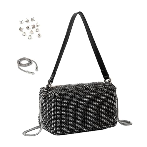 TENYELE Allpassende, funkelnde Umhängetasche für Damen, elegante Schultertasche, modische Abend-Handtasche, Strass, Messenger, funkelnde Umhängetasche für Damen und Mädchen, passend zu von TENYELE