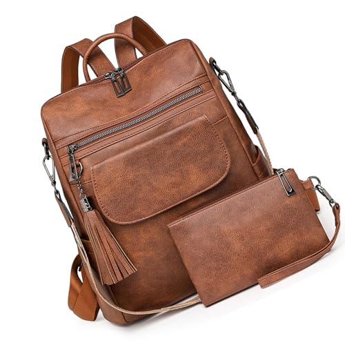 TENYELE Backpack Umhängetasche PU Leather Store Bücher Karten Laptop Regenschirm Verstellbares Gurt Für Schüler Schultasche Reise Kausaltageshäute Große Kapazität von TENYELE