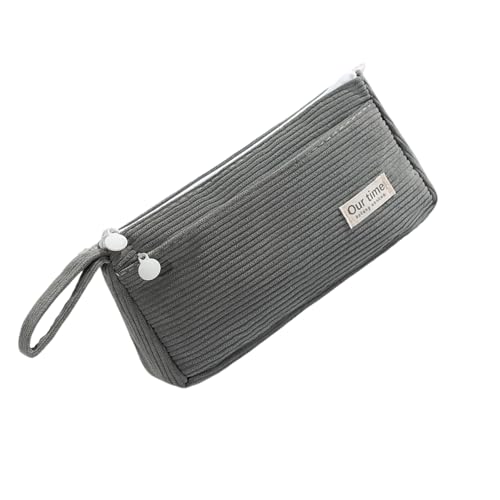 TENYELE Cord Bleistiftblockgehäuse Mit 2 Fächern Für Erwachsene Erwachsene Große Kapazitäts Pen Organziers Bleistiftbeutel Reise Make Up Taschen Stofftasche von TENYELE