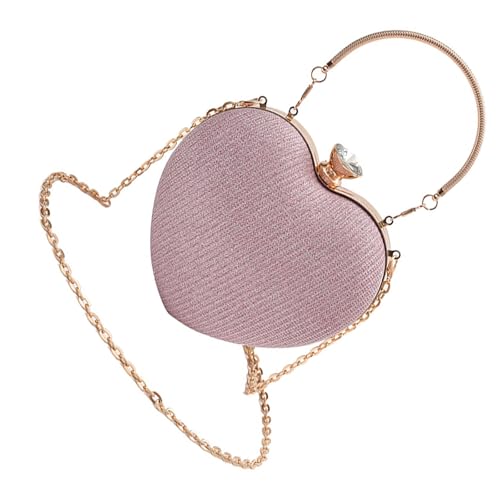 TENYELE Damen-Handtasche in Herzform, mit Kettenriemen, Umhängetasche, Clutch, stilvolle Schulter für Hochzeit, herzförmige Clutch, Schulterriemen für Damen, a, One Size TENYELE Damen-Handtasche in Herzform, mit Kettenriemen, Umhängetasche, Clutch, stilvolle Schulter für Hochzeit, herzförmige Clutch, Schulterriemen für Damen, a, One Size von TENYELE