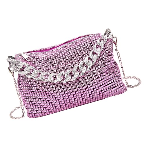 TENYELE Damen Stilvolle Strass Handtasche Kleine Abendtasche Schultertaschen Für Hochzeit Party Und Besondere Anlässe Stilvolle Banketttasche, a, One Size von TENYELE