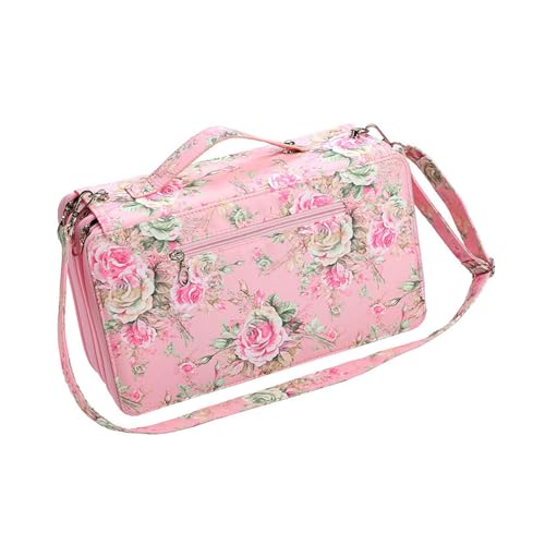 TENYELE Großer Marker-Organizer, Tragetasche, 120 Fächer, Marker-Aufbewahrungstasche mit Schultergurt für Pinselstifte, Kunstbedarf, Organizer, Stift-Organizer mit Reißverschluss, B von TENYELE