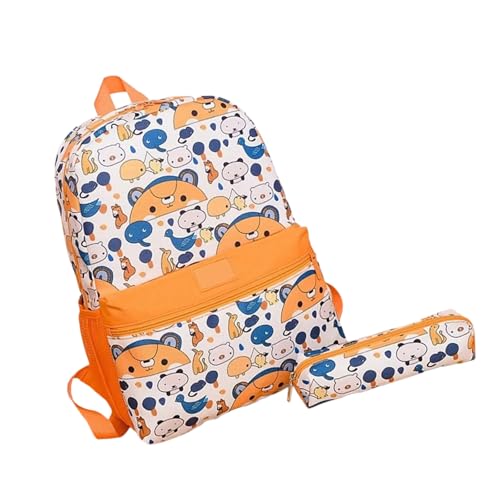 Stylish Cartoon Print School Rucksack Mit Stiftbeutel Set Für Kinder Student Praktischer Nylon Rucksack Geräumige Tagespack Leichter Für Kinder von TENYELE