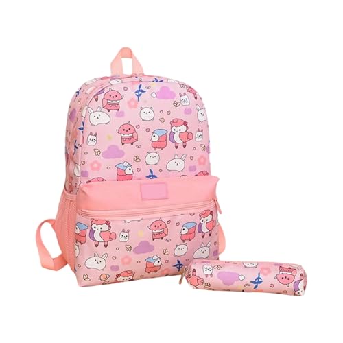 Stylish Cartoon Print School Rucksack Mit Stiftbeutel Set Für Kinder Student Praktischer Nylon Rucksack Geräumige Tagespack Leichter Für Kinder von TENYELE