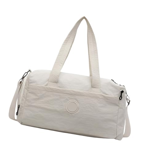 Turnbeutel mit Schuhfach Übernachtungstasche Training Sport Große Kapazität Reise Weekender Fitness Reisegepäck Weekender Fitness Gym Sport für den täglichen Gebrauch, beige, Mass Beauty von TENYELE