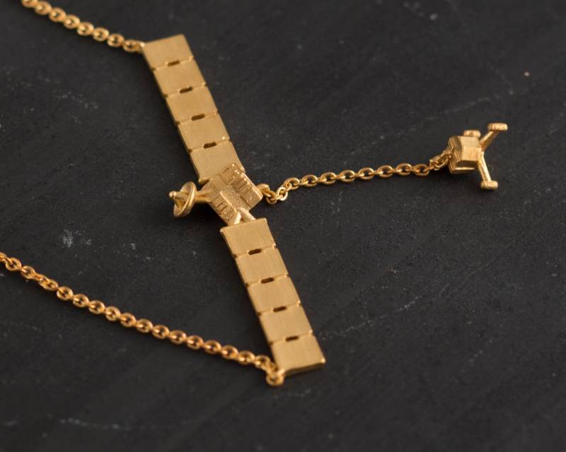 Rosetta Und Philae, Sterling Silber Gold Gefüllt, Wissenschaft-Kette Rosetta Und Philae, Sterling Silber Gold Gefüllt, Wissenschaft-Kette von TEOMANDESIGN