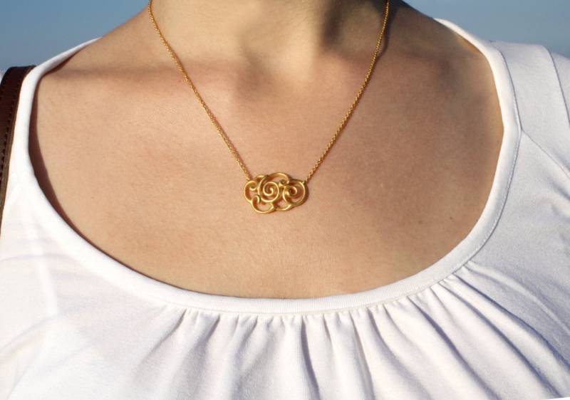 Wolke Halskette, Silber Gold Gefüllt Halskette Geschenk, Charme Einfache von TEOMANDESIGN