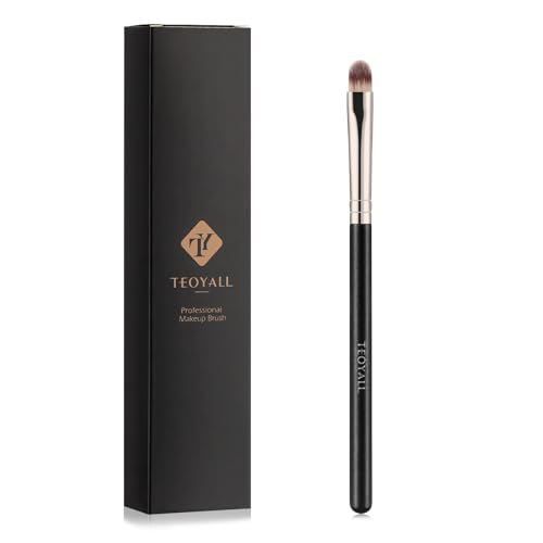 TEOYALL flach gerundete Concealer Pinsel, weiche dichte synthetische Borsten Mischpinsel für Pulvercreme Concealer Lidschatten von TEOYALL