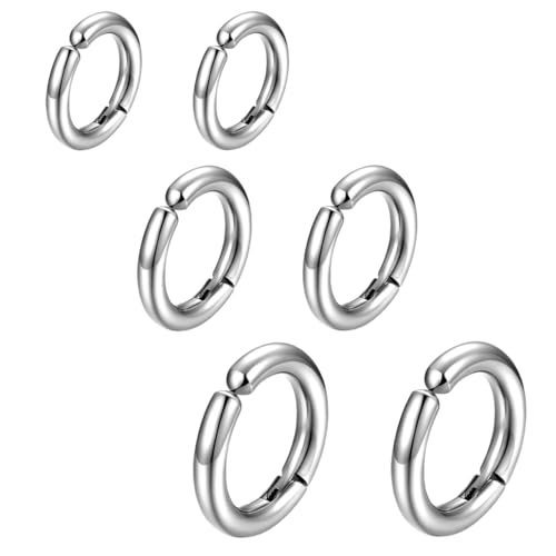 TEOZBLU 3 Paar Ear Cuff für Damen, Funkelnde RundeHuggie Ohrringe Ohne Ohrloch, Fake Helix Knorpel Ohrringe, Clip Ohrringe Non Piercing Fake von TEOZBLU