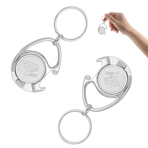 TEOZBLU 7 Stück Multifunktionsschlüsselanhänger, SchlüSselanhäNger Mit Einkaufschip, Einkaufswagenchip, Türöffner und Knopfdrücker, Multitool von TEOZBLU