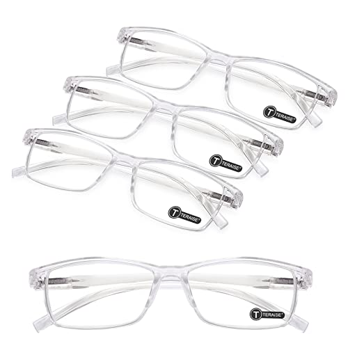TERAISE 4-Stücke Lesebrille Herren,Anti Blaue Lesebrille Leichte, Mode Komfortable Lesebrillen Damen/Lesehilfe, Robuste Computer-Lesebrille mit Blaulichtfilter,Inklusive Federscharnier(2.5X) von TERAISE