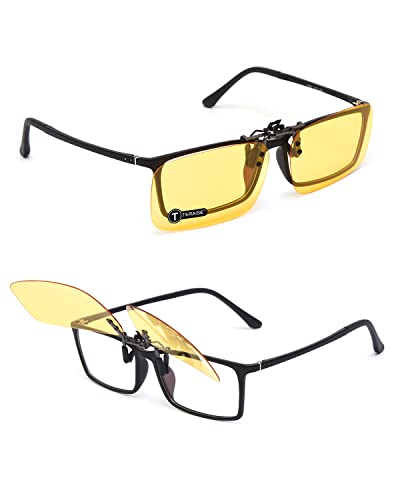 TERAISE Clip-on Sonnenbrille Polarisierte Linse HD Anti-Glare UV400 für Männer und Frauen 2er Set Fahrbrille von TERAISE
