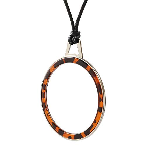 TERAISE Halskette Lesebrille Neuartige Pendelleder Leichte tragbare Anti-Verlust-Lesebrille mit exquisitem Metallgehäuse für Frauen und Männer (Leopard, 4.0X) von TERAISE