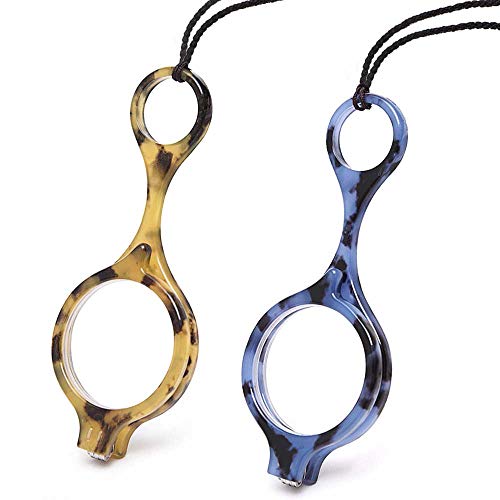 TERAISE Mini Faltbare Lesebrille Pendant Collier Readers Leichte tragbare Anti-Verlust-Lesebrille mit exquisitem Etui für Frauen und Männer(3.0X) von TERAISE