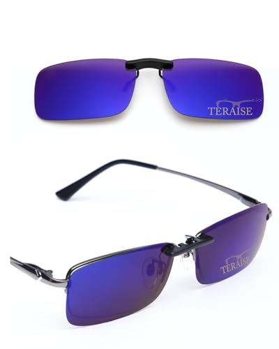 TERAISE Polarisierte Sonnenbrille Clip über Brillen Blendschutz UV400 clip on sonnenbrille für Männer Frauen Fahren von TERAISE