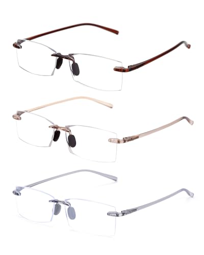 TERAISE Randlose Lesebrille Bequeme Leichte Rahmenlose Leser Männer Frauen Blaues Licht Blocking Computer Brillen(1.0X) von TERAISE