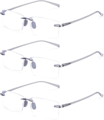 TERAISE Randlose Lesebrille Bequeme Leichte Rahmenlose Leser Männer Frauen Blaues Licht Blocking Computer Brillen(1.5X) von TERAISE