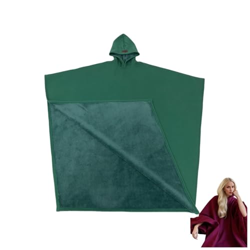 TERAZUNO 2025 Arcane Oversized Blanket Hoodie – Beschwerter Umhang-Poncho, gemütliches Kapuzenpullover for Lounge, Streetwear & Cosplay(Green) von TERAZUNO