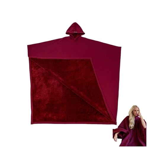 TERAZUNO 2025 Arcane Oversized Blanket Hoodie – Beschwerter Umhang-Poncho, gemütliches Kapuzenpullover for Lounge, Streetwear & Cosplay(Red) von TERAZUNO