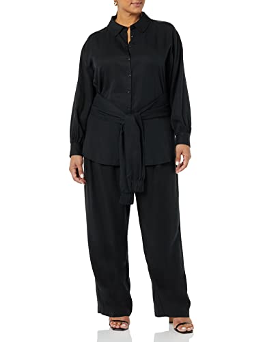 TEREA Bluse für Damen, Selah Vorderseite zum Binden, Schwarz, Größe XS von TEREA