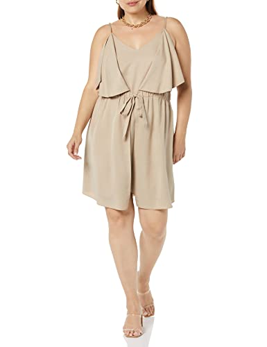 TEREA Elise Minikleid für Damen, doppellagig, Hummus, Größe 4XL Große Größen von TEREA