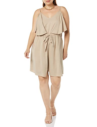 TEREA Elise Minikleid für Damen, doppellagig, Hummus, Größe 5XL Große Größen von TEREA