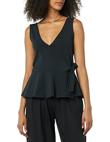 TEREA Kiara Tanktop für Damen, Chorhemdstil, mit Schößchen, Schwarz, Größe XL von TEREA