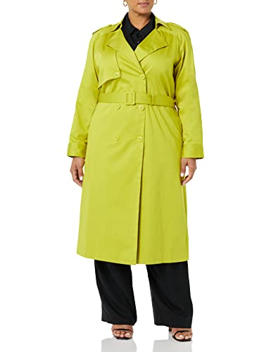 TEREA Trenchcoat für Damen, Nicolette Gürtel, Citronelle/Adobe-Kranichdruck, Größe XL von TEREA