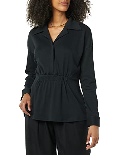 TEREA Zoe Oversize-Hemd für Damen, geschnürte Taille, Schwarz, Größe M von TEREA