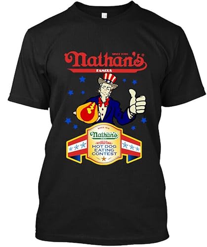 Limited NWT Joey Chestnut Nathan's Hot Dog Eating Contest Retro T-Shirt Black XXL von TERETdetv
