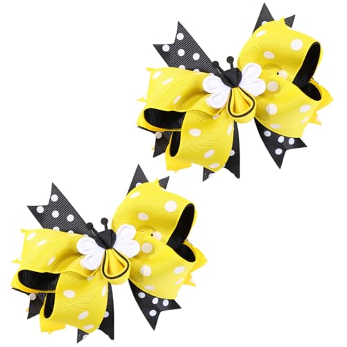 2 x bequeme Blumenschleifen, Haarspangen verleihen jeder Frisur einen Cartoon-Touch, bequemes Haar-Accessoire für Damen von TERNCOEW