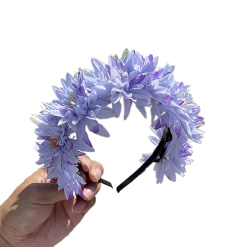 Elegantes Blumen-Haarband, realistisches Blumen-Stirnband für Mädchen, trendiges Modell, Show, Aufführungen, Hochzeit, Party, Schmuck, buntes Blumen-Haarband für Hochzeit, Mädchen, zum Fotografieren von TERNCOEW