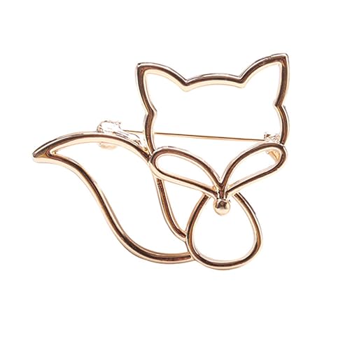 Legierung hohle Fuchs Brosche Pin Stilvolle Anstecknadel Metall Füchse Brosche Kleidungszubehör Geeignet für Frauen Wasserabweisend Niedlich Tier Corsage, Einheitsgröße, Wie beschrieben von TERNCOEW
