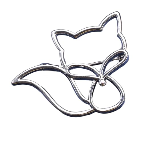 Legierung hohle Fuchs Brosche Pin Stilvolle Anstecknadel Metall Füchse Brosche Kleidungszubehör Geeignet für Frauen Wasserabweisend Niedlich Tier Corsage, Einheitsgröße, Wie beschrieben von TERNCOEW