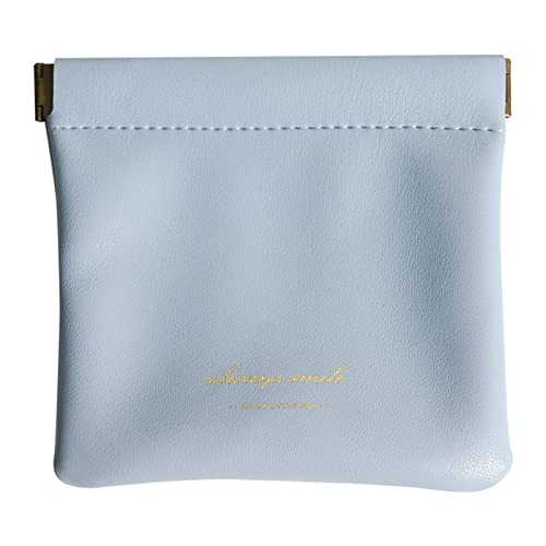 Make-up-Tasche aus PU-Leder, tragbare Aufbewahrung, Münzgeldbörse, Behälter für Lippenstift, Kleinteile, Kosmetiktasche, Make-up-Tasche für Damen, himmelblau, S von TERNCOEW