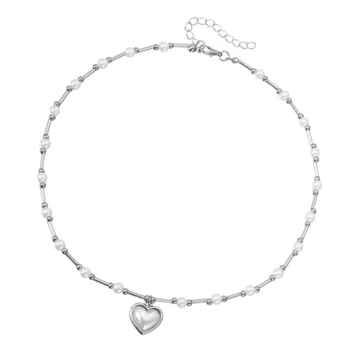 Moderne Halskette mit gemischten Charm-Perlen, verstellbare Kette, Schlüsselbein, Schmuck, süße und kantige Halskette, zierliche Liebesparty-Halskette, Einheitsgröße, Wie beschrieben, Wie beschrieben von TERNCOEW