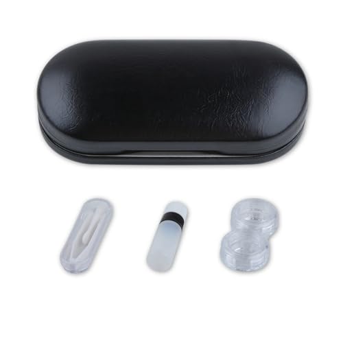 TERNCOEW Stilvolles Brillenetui mit zwei Fächern, Reisekontakte, Aufbewahrungsbox mit Entferner-Kits, Brillenhalter, praktisch, Transpare 4 von TERNCOEW