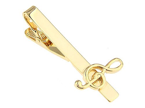TEROON Krawattenklammer/Krawattennadel vergoldet Violinschlüssel Gravur geeignet von TEROON