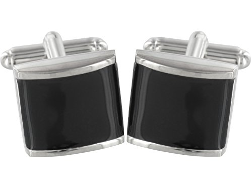 TEROON Manschettenknöpfe Schwarze Emaille von TEROON