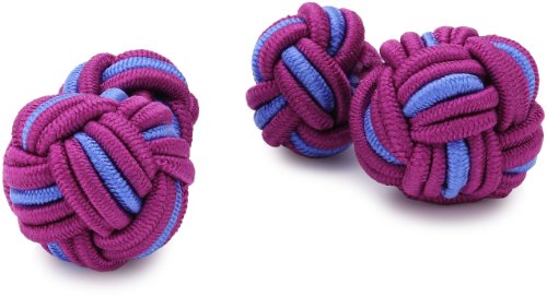 TEROON Manschettenknöpfe Seidenknoten violett-blau von TEROON