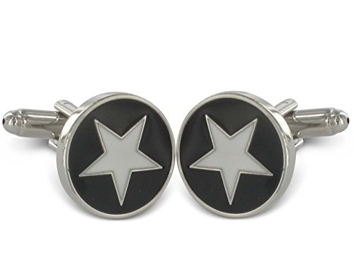TEROON Manschettenknöpfe Stern Schwarz/Weiß von TEROON