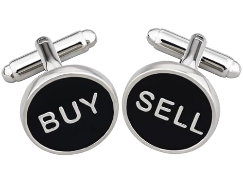 TEROON Manschettenknöpfe Wallstreet Motto 'BUY & SELL' von TEROON