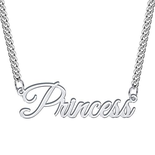 TERRALIX Personalisierte Namenskette mit Curb Chain – Edelstahl Silber – Handgefertigte Familienkette als Geschenk für Mama, Ehefrau & Kind (Muttertag, Geburtstag (1 Name) von TERRALIX