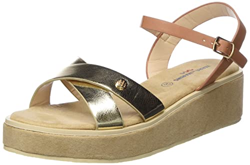 TERRE DE MARINS Damen Sanremo Hausschuh, Gold, 38 EU von TERRE DE MARINS